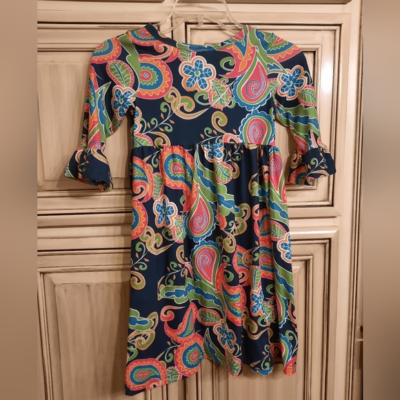 Lolly Wolly Doodle Paisley Dress - Size 7 - Bell Sleeves - Picture 2 of 4